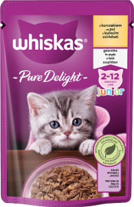 Whiskas Pure Delight Junior Mokra karma dla kociąt z kurczakiem galaretka 85 g