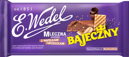 E. Wedel Bajeczny Czekolada mleczna nadziewana z wafelkami i orzeszkami 100 g