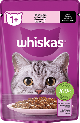 Whiskas Mokra karma dla dorosłych kotów sos z łososiem 85 g