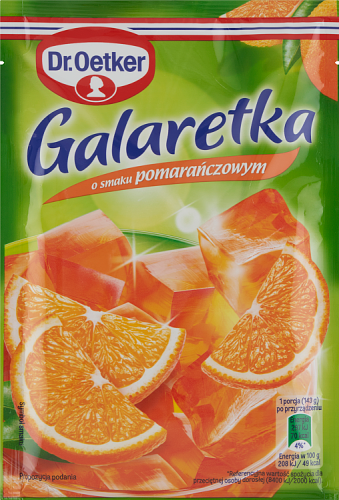 Dr. Oetker Galaretka o smaku pomarańczowym 72 g