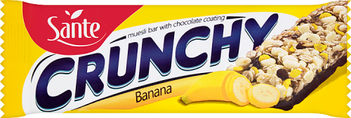 Sante Crunchy Baton zbożowy musli z dodatkiem bananów podlany czekoladą 40 g
