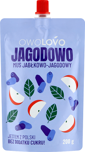 OWOLOVO Jagodowo Mus jabłkowo-jagodowy 200 g