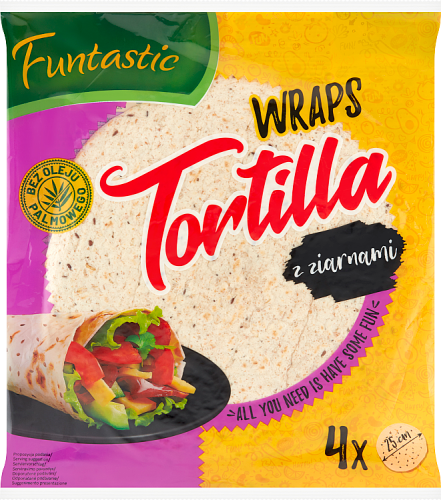 Funtastic Tortilla z ziarnami 250 g (4 x 62,5 g)