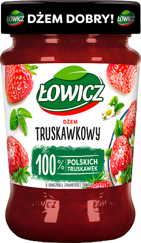 Łowicz Dżem truskawkowy o obniżonej zawartości cukrów 280 g