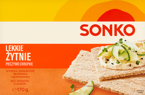 Sonko Pieczywo chrupkie Lekkie żytnie 170 g (32 sztuki)