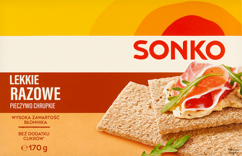 Sonko Pieczywo chrupkie Lekkie razowe 170 g (32 sztuki)