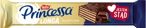 Princessa Longa Klasyczna Wafel przekładany kremem kakaowym oblany deserową czekoladą 41 g