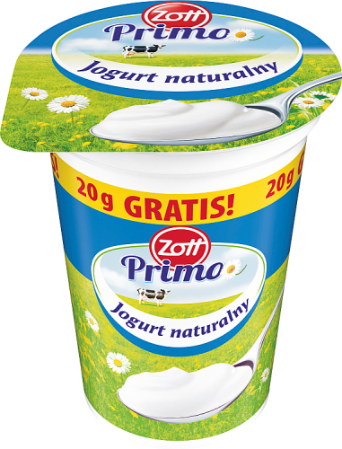 Zott Primo Jogurt naturalny 180 g + 20 g gratis