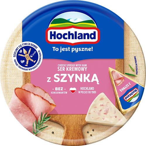 Hochland Ser kremowy z szynką w trójkącikach 180 g