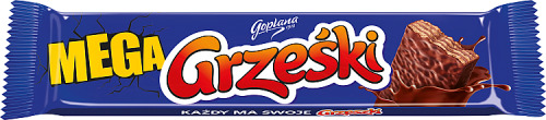 Grześki Mega Wafel przekładany kremem kakaowym w czekoladzie 48 g