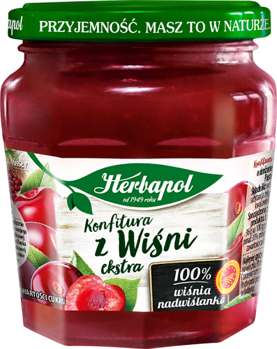 Herbapol Konfitura extra z wiśni o obniżonej zawartości cukru 240 g