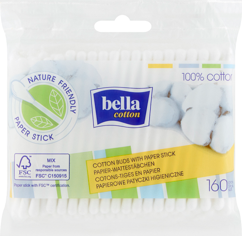 Bella Cotton Papierowe patyczki higieniczne 160 sztuk