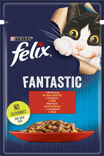 Felix Fantastic Karma dla kotów z wołowiną w galaretce 85 g