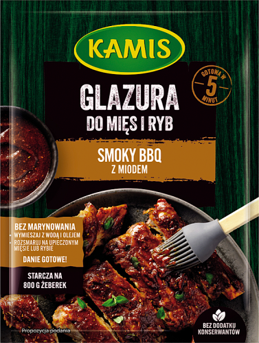Kamis Glazura do mięs i ryb smoky BBQ z miodem 20 g