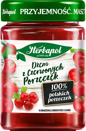 Herbapol Dżem z czerwonych porzeczek o obniżonej zawartości cukru 280 g