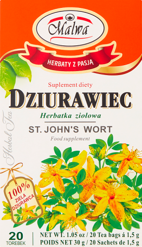 Malwa Suplement diety herbatka ziołowa dziurawiec 30 g (20 x 1,5 g)