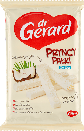 dr Gerard PryncyPałki Wafelki z kremem kokosowym w polewie białej 200 g
