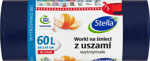 Stella Worki na śmieci z uszami 60 l 20 sztuk