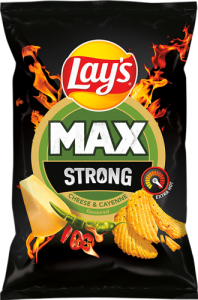 Lay's Strong Chipsy ziemniaczane karbowane o smaku sera i ostrej papryki 120 g