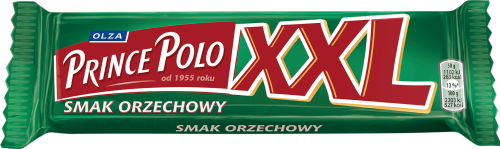 Olza Prince Polo XXL Orzechowe Kruchy wafelek z kremem orzechowym oblany mleczną czekoladą 50 g