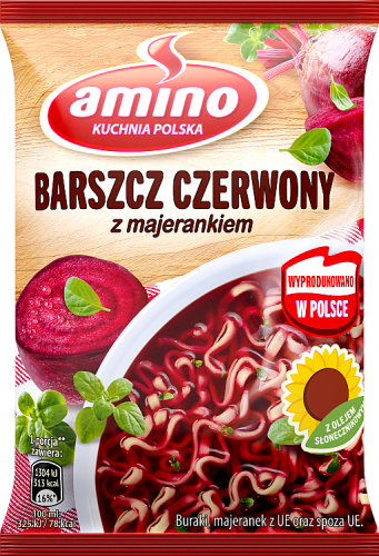 Amino Zupa błyskawiczna barszcz czerwony z majerankiem 66 g