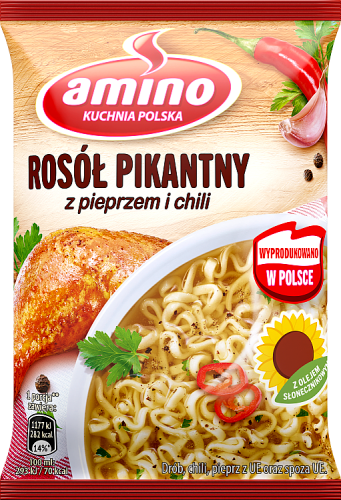Amino Zupa błyskawiczna rosół pikantny z pieprzem i chilli 58 g