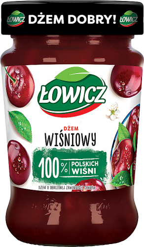 Łowicz Dżem wiśniowy o obniżonej zawartości cukrów 280 g