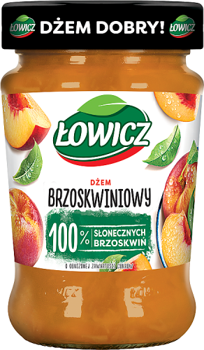 Łowicz Dżem brzoskwiniowy o obniżonej zawartości cukrów 280 g