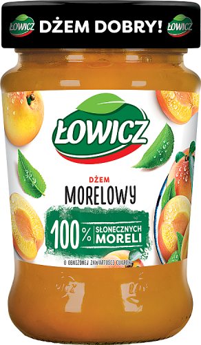 Łowicz Dżem morelowy o obniżonej zawartości cukrów 280 g