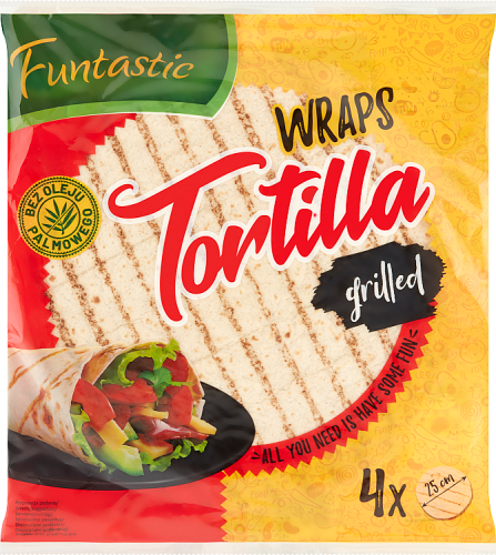 Funtastic Tortilla pszenna grillowana 250 g (4 x 62,5 g)