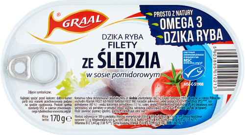 Graal Filety ze śledzia w sosie pomidorowym 170 g