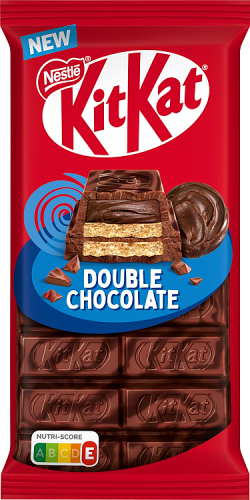 KitKat Double Chocolate Paluszki waflowe oblane mleczną i deserową czekoladą 99 g (3 sztuki)
