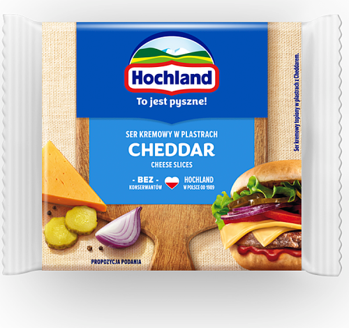Hochland Ser kremowy Cheddar w plastrach 130 g