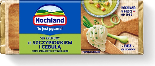 Hochland Ser kremowy ze szczypiorkiem i cebulą 90 g