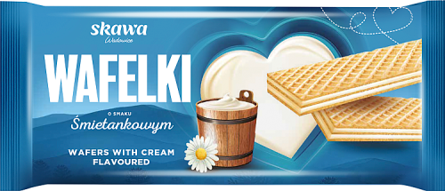 Wadowice Skawa Wafelki o smaku śmietankowym 180 g