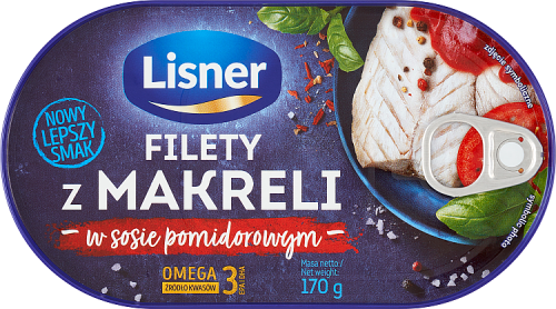 Lisner Filety z makreli w sosie pomidorowym 170 g