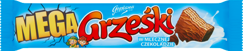 Grześki Mega Wafel przekładany kremem kakaowym w czekoladzie mlecznej 48 g