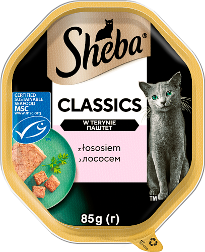 Sheba Classics Mokra karma dla dorosłych kotów w terynie z łososiem 85 g