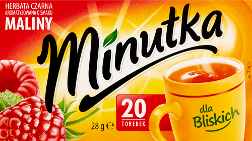 Minutka Herbata czarna aromatyzowana o smaku maliny 28 g (20 x 1,4 g)