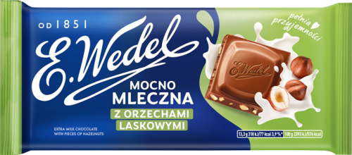 E. Wedel Czekolada mocno mleczna z orzechami laskowymi 80 g