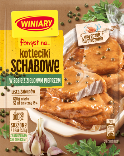 Winiary Pomysł na... Kotleciki schabowe w sosie z zielonym pieprzem 40 g