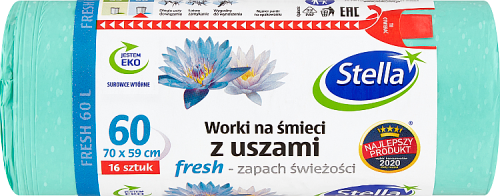 Stella Worki na śmieci z uszami 60 l 16 sztuk