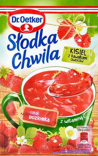 Dr. Oetker Słodka Chwila Kisiel z kawałkami owoców smak poziomka 31,5 g