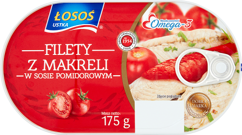Łosoś Ustka Filety z makreli w sosie pomidorowym 175 g