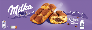 Milka Cake & Choc Ciastka biszkoptowe z kawałkami czekolady mlecznej 175 g (5 x 35 g)