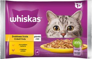 Whiskas Mokra karma dla kotów drobiowa uczta galaretka 340 g (4 x 85 g)