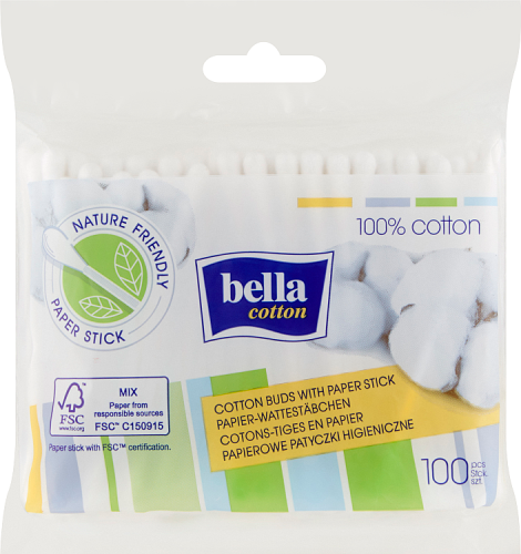 Bella Cotton Papierowe patyczki higieniczne 100 sztuk