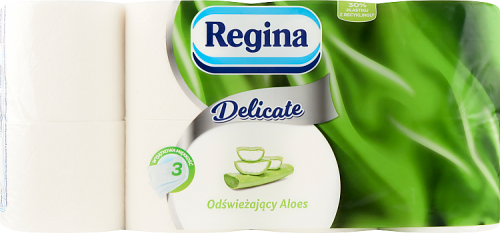 Regina Delicate Papier toaletowy odświeżający aloes 8 rolek