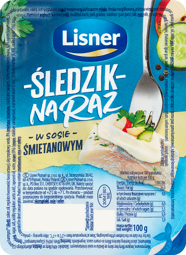 Lisner Śledzik na raz w sosie śmietanowym 100 g