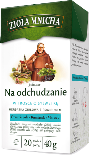 Zioła Mnicha Herbatka ziołowa z rooibosem na odchudzanie 40 g (20 x 2 g)